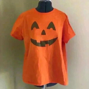 Orange Halloween pumpkin T-shirt Womens 18W 2X